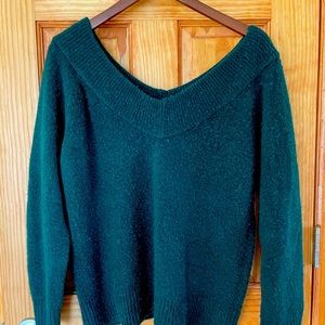 H&M jade green sweater, size L, off shoulder